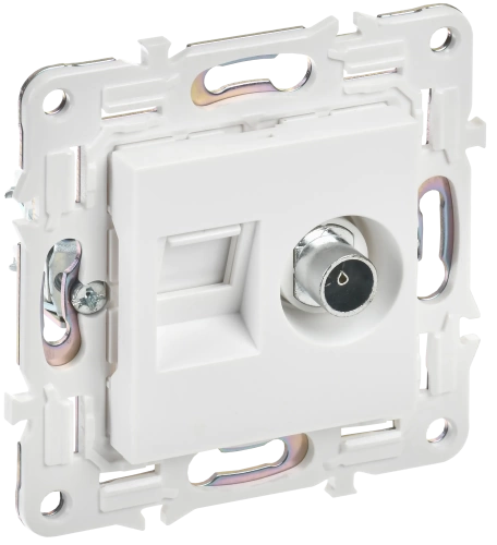 SKANDY Роз. двойная TV+RJ45 кат.5E SK-A14W арк. бел. IEK