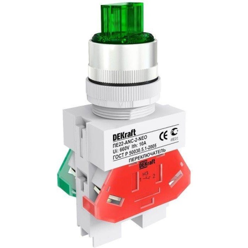 Перекл. 2 фикс. пол. I-O станд.руч. 1НО+1НЗ ANC-2 ?22з Перекл. 2 фикс. пол. I-O станд.руч. 1НО+1НЗ ANC-2 ?22з