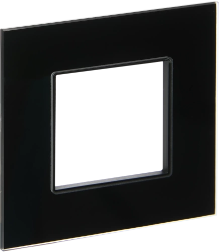 SKANDY Рамка 1-мест. SK-F21Bl стекло черн. IEK