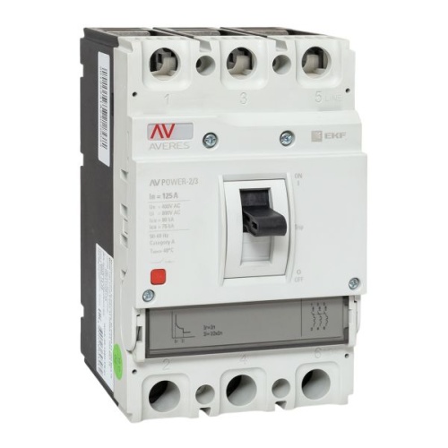 Автоматический выключатель AV POWER-2/3 125А 80kA TR EKF AVERES