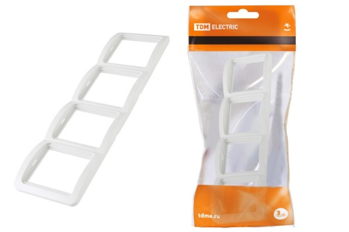 Рамка 4-ая вертикальная белая "Валдай" TDM Рамка 4-ая вертикальная белая "Валдай" TDM