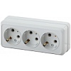 2-206-01 Эл/ус Intro Розетка 3х2P+E, 16А-250В, IP20, ОУ, Quadro, белый