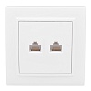 Розетка RJ-45 2-местная СП Минск белая EKF