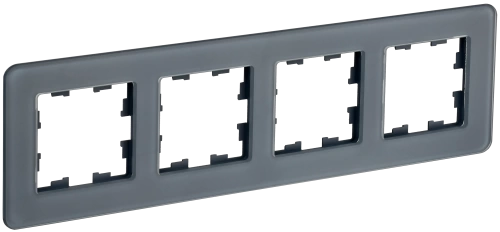 BRITE Рамка 4-мест. РУ-4-2-Бр стекло графит RE IEK