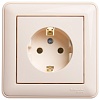 W59 РОЗЕТКА с заземлением без шторок, 16А, в сборе, СЛОНОВАЯ КОСТЬ