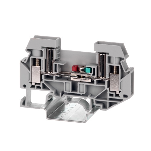 Клемма измерительная, винтовой зажим, 2 точки подключения, 6 кв.мм, серая Клемма измерительная, винтовой зажим, 2 точки подключения, 6 кв.мм, серая