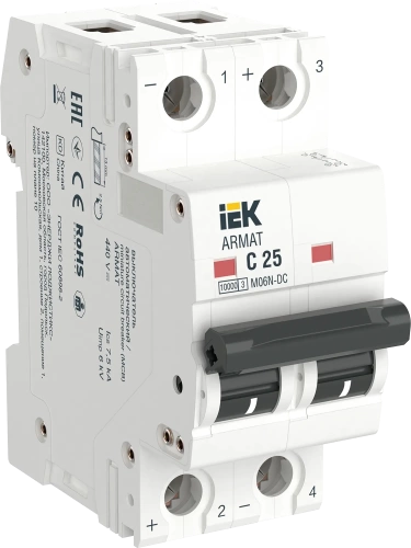 ARMAT Авт. выкл. M06N-DC 2P C 25А IEK ARMAT Авт. выкл. M06N-DC 2P C 25А IEK