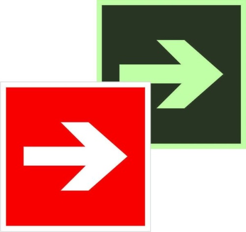 Знак наклейка F01-01 "Направляющая стрелка" (200x200) фотолюминесцентный EKF PROxima