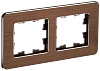 BRITE Рамка 2-мест. РУ-2-1-Бр металл коричн. RE AL IEK