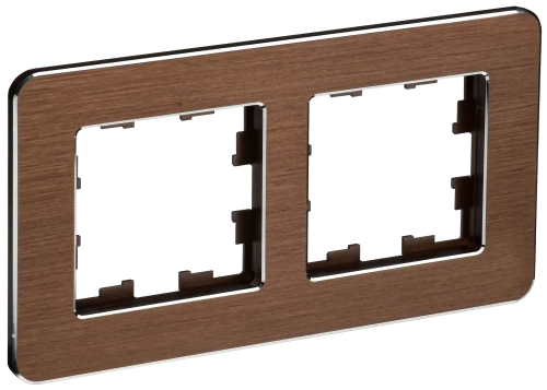 BRITE Рамка 2-мест. РУ-2-1-Бр металл коричн. RE AL IEK