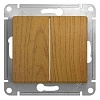 GLOSSA 2-клавишный ВЫКЛЮЧАТЕЛЬ, сх.5, 10АХ, механизм, ДЕРЕВО ДУБ
