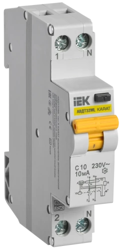 АВДТ32ML тип A С10 10мА 6кА 18мм, 1модуль KARAT IEK
