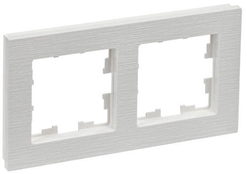 BRITE Рамка 2-мест. РУ-2-Бр бел. рифленый IEK