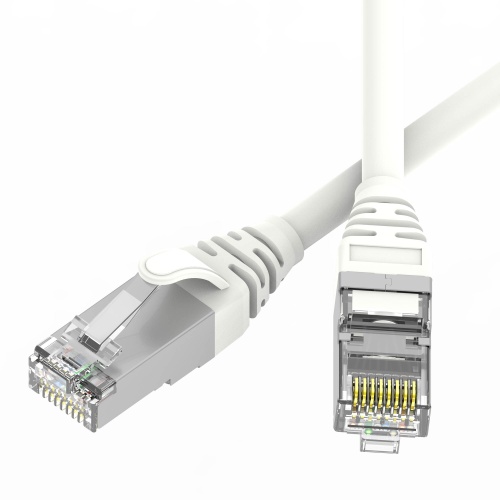 Патч-корд экранированный SLIM CAT6 S/FTP 4х2, 28 AWG, LSZH, белый, 5м Патч-корд экранированный SLIM CAT6 S/FTP 4х2, 28 AWG, LSZH, белый, 5м