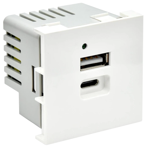 PRIMER РКЮ-25-40-П Розетка USB A+C 4,2А (2 мод.) бел. IEK