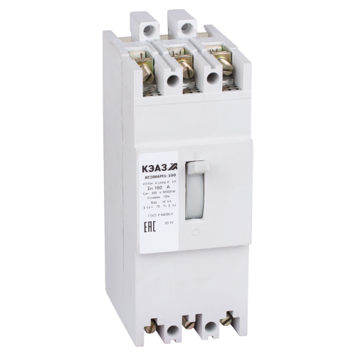 Выключатель автоматический АЕ2066М1-120-160А-10Iн-400AC-НР24AC/DC-У3-КЭАЗ Выключатель автоматический АЕ2066М1-120-160А-10Iн-400AC-НР24AC/DC-У3-КЭАЗ