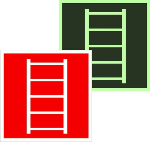 Знак пластик F03 "Пожарная лестница" (200x200) фотолюминесцентный EKF PROxima