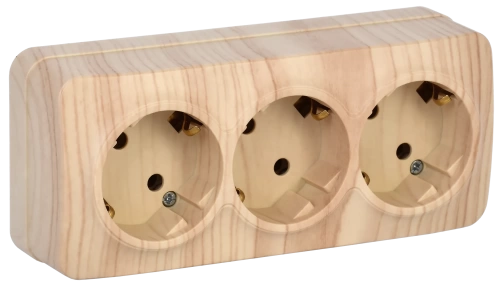 РС23-3-ХС Розет. 3-ая с з/к о/у 16А GLORY сосна IEK РС23-3-ХС Розет. 3-ая с з/к о/у 16А GLORY сосна IEK