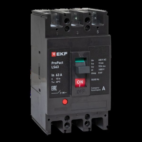 Автоматический выключатель LS63 15кА 3P 63А ProPact EKF Автоматический выключатель LS63 15кА 3P 63А ProPact EKF