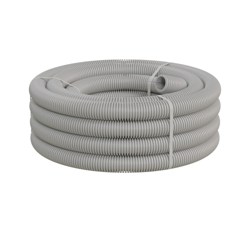 Труба HFLS гофрир. тяжелая, с зондом, без галогена, низкое дымовыделение, цвет серый, диам. 50мм (1шт = 15м) Экопласт