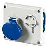 Розетка панельная с механической блокировкой и верхним расположением разъема IP44 32А 2P+E 230В (упак. 1 шт)