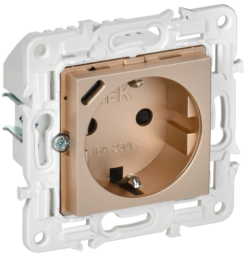 SKANDY Роз. с з/к/ш 16А с USB C 18Вт SK-R17Sa песоч. IEK