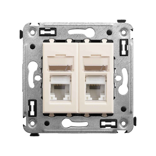 Розетка RJ-45 в стену, 5e двойная, Avanti, "Ванильная дымка"