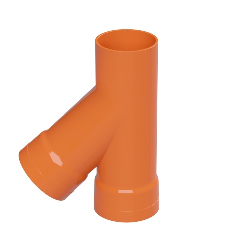 Тройник для двустенных труб,45°, полипропилен, д.110 мм