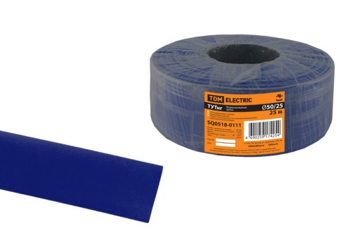 Термоусаживаемая трубка ТУТнг 50/25 синяя (25 м/ролл) TDM Термоусаживаемая трубка ТУТнг 50/25 синяя (25 м/ролл) TDM