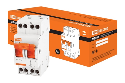 Модульный переключатель трехпозиционный МП-63 2P 40А TDM Модульный переключатель трехпозиционный МП-63 2P 40А TDM
