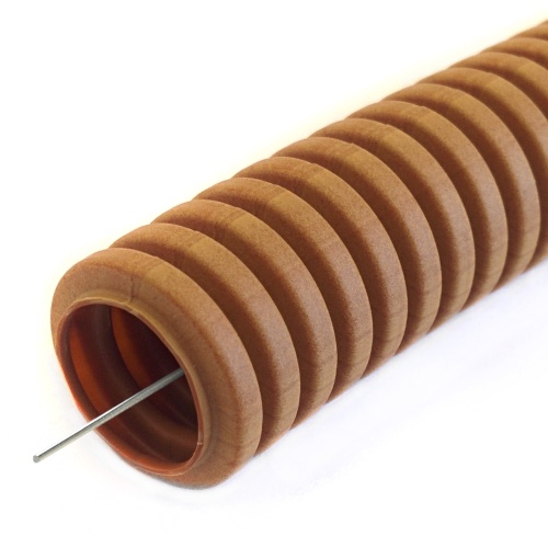 Труба гофрированная ПВХ легкая 350 Н бук с/з д63 (15 м/уп) Промрукав Труба гофрированная ПВХ легкая 350 Н бук с/з д63 (15 м/уп) Промрукав