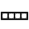 Минск Рамка 4-местная стеклянная черная EKF Basic