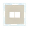 Накладка с суппортом розетки компьютерной и телефонной на 2 входа (бежевый) БЕЗ разъема LK60