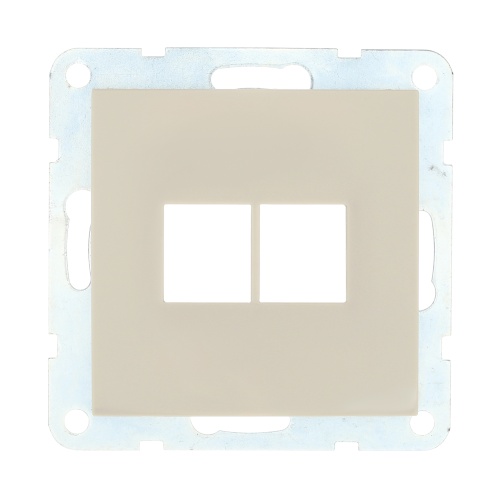 Накладка с суппортом розетки компьютерной и телефонной на 2 входа (бежевый) БЕЗ разъема LK60 Накладка с суппортом розетки компьютерной и телефонной на 2 входа (бежевый) БЕЗ разъема LK60
