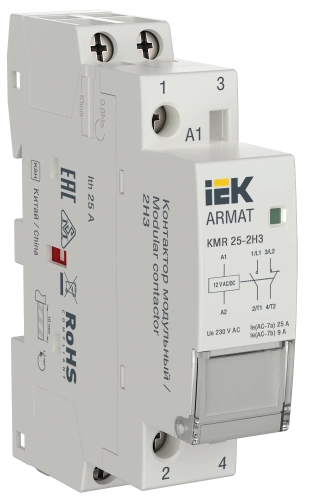 ARMAT Контактор модульный KMR 25А 12В AC/DC 2НЗ IEK