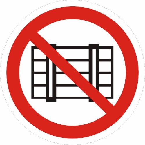 Знак наклейка P12 "Запрещается загромождать проходы и (или) складировать" (200x200) EKF PROxima