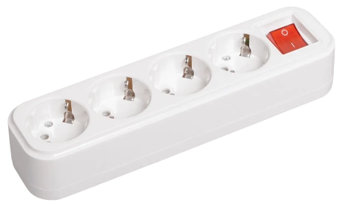 Колодка К04В 4 места 2Р+РЕ 16А/250В CLASSIC (с выключателем) IEK