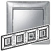 Рамка 4 поста Legrand VALENA CLASSIC, алюминий