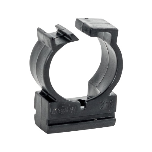 CFC16G Держатель с защелкой для труб D16мм, цвет чёрный (1уп = 100шт) Экопласт