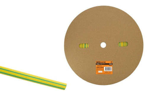 Термоусаживаемая трубка ТУТнг 6/3 желто-зеленая (100 м/ролл) TDM Термоусаживаемая трубка ТУТнг 6/3 желто-зеленая (100 м/ролл) TDM