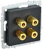 BRITE Аудиорозетка 4-мест. РА10-БрЧ черн. IEK