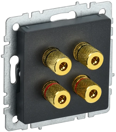 BRITE Аудиорозетка 4-мест. РА10-БрЧ черн. IEK