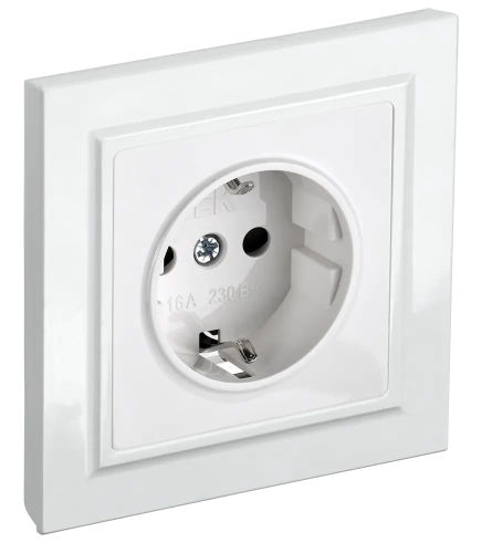 BRITE Роз. с з/к/ш 16А в сб. РСР14-1-0-БрБ бел. IEK BRITE Роз. с з/к/ш 16А в сб. РСР14-1-0-БрБ бел. IEK