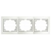 Рамка для розеток и выключателей Intro Plano 1-503-06 на 3 поста горизонтальная, СУ, перламутр