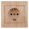 Розетка Intro Plano 1-202-11 с заземлением 2P+E Schuko, 16А-250В, IP20, СУ, сосна