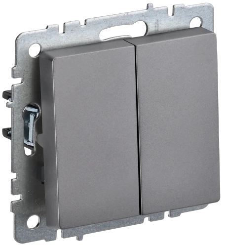 BRITE Выключ. 2-кл. 10А ВС10-2-0-БрС сталь IEK