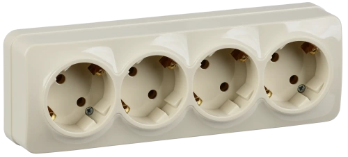 РС24-3-ХК Розет. 4-ая с з/к о/у 16А GLORY кремовый IEK РС24-3-ХК Розет. 4-ая с з/к о/у 16А GLORY кремовый IEK