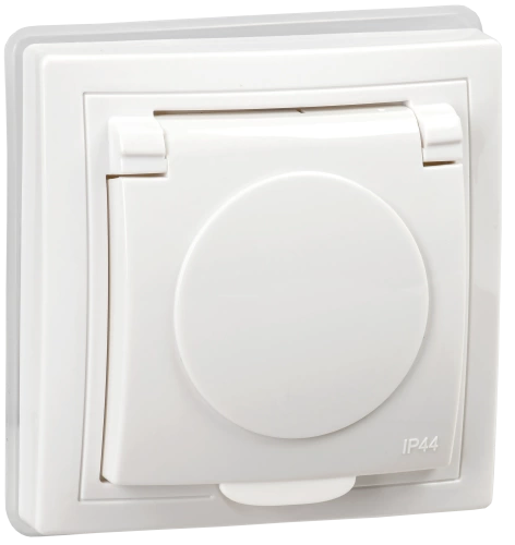 KVARTA Роз. 1ая с з/к/ш кр. РСбш10-3-КБ-44 16А IP44 бел. IEK