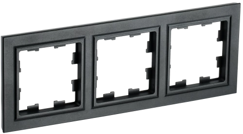 BRITE Рамка 3-мест. РУ-3-БрЧ черн. IEK