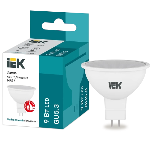 Лампа LED MR16 софит 9Вт 230В 4000К GU5.3 IEK